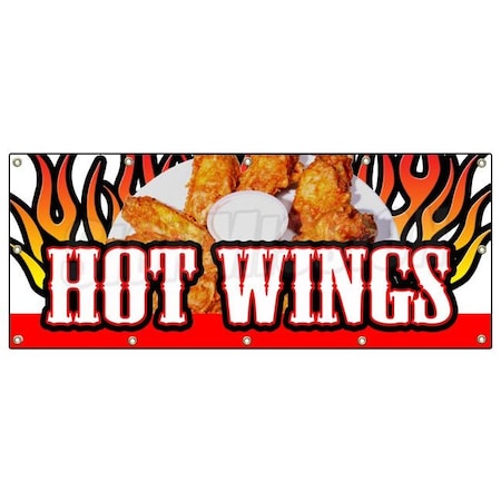 Signmission HOT WINGS BANNER SIGN buffalo spicy chicken crispy sauce hotsauce B-120 Hot Wings